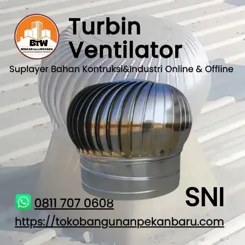 PT. Berkah Tirta Wahana / Toko Bangunan Murah Pekanbaru / Jual Turbin Ventilator Murah Pekanbaru / Agen Turbin-Ventilator Pekanbaru / Supplier Turbin Ventilator Atap Rumah Pekanbaru / Insulasi Peredam Panas / Distributor Alat Ventilasi udara Pekanbaru / Kipas Ventilator Atap 