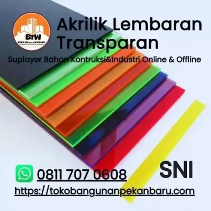 Akrilik Lembaran Transparan PT. Berkah Tirta Wahana / Toko Bangunan Murah Pekanbaru / Agen Akrilik Lembaran Pekanbau / Jual Akrilik Murah Pekanbaru / Akrilik Bening Penganti Kaca / Distributor Akrilik Transparan Terbaik Pekanbaru / Supplier Kanopi Atap Akrilik Pekanbaru / Toko Akrilik Murah Pekanbaru / Harga Jual Acrylic Murah Lembaran / Custum Akrilik Termurah Pekanbaru