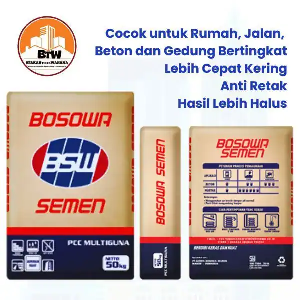 PT. Berkah Tirta Wahana / Toko Bangunan Murah Pekanbaru / Supplier Semen Portland Pekanbaru / Jual Semen Bosowa Murah Pekanbaru / Agen Semen Pekanbaru / Grosir Semen Murah Pekanbaru / Distributor Semen Bosowa Zak 40KG Pekanbaru