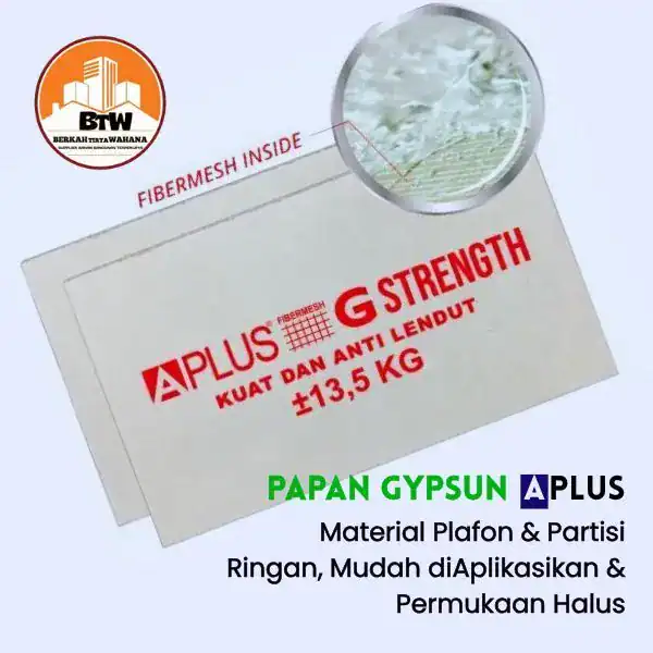 PT. Berkah Tirta Wahana / Toko Bangunan Murah Pekanbaru / Supplier Papan Gypsum Aplus Murah Pekanbaru / Jual Papan Gypsum Murah Pekanbaru / Distributor Gypsum Aplus Plafon 9Mm Pekanbaru /Bahan Partisi/Plafon Terbaik / Material Renovasi rumah / Toko Plafon/Partisi Pekanbaru / Grosir Papan Plafon Murah Pekanbaru