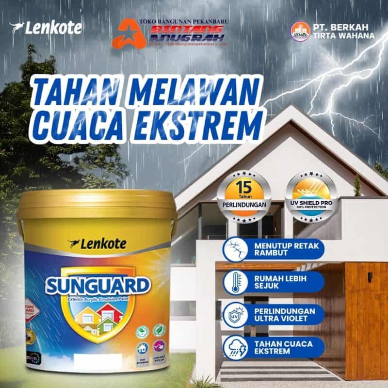 Cat Lenkote Sunguard - Cat Eksterior Premium - Jual Lenkote Sunguard Pekanbaru - Cat Teknologi Self-Cleaning - Agen Cat Pekanbaru - Jual Cat Murah Pekanbaru
