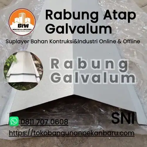 PT. Berkah Tirta Wahana / Toko Bangunan Murah Pekanbaru / Agen Rabung Atap Seng Pekanbaru / Grosir Rabung Seng Murah Pekanbaru / Distributor Nok Atap Seng Terbaik Pekanbaru / Supplier Rabung Atap Galvalum Pekanbaru / Harga Jual Atap Seng Pekanbaru /Supplier Rabung Seng Warna Pekanbaru