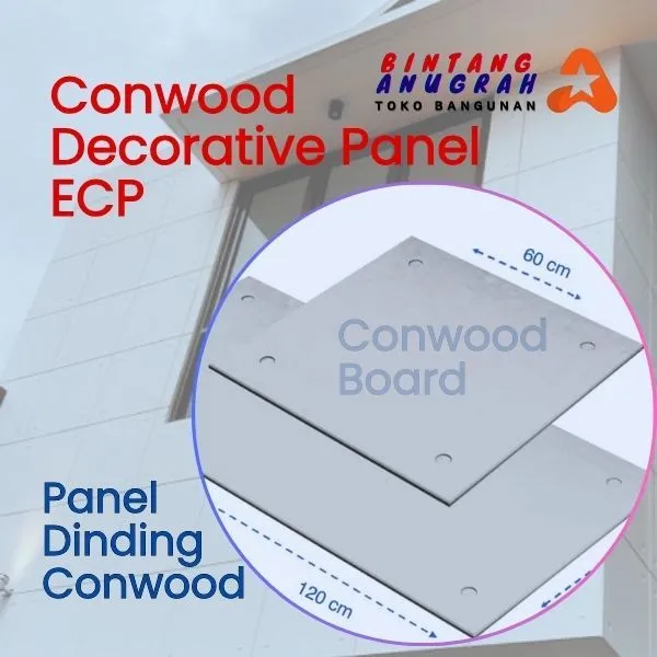 Conwood Board Toko Bangunan Bintang Anugrah Pekanbaru PT Berkah Tirta Wahana Toko Bangunan Murah Pekanbaru Supplier Conwood Board Termurah Pekanbaru Distributor Conwood Decorative Panel ECP Pekanbaru Jenis Pelapis Dinding Eksterior dan Interior Jual Panel Dinding Pekanbaru Grosir Papan Semen Pekanbaru Supplier Panel Dinding Conwood Agen Conwood Board Pekanbaru