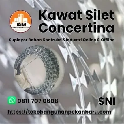 PT. Berkah Tirta Wahana / Toko Bangunan Murah Pekanbaru / Grosir Kawat Silet Concertina Pekanbaru / Agen Kawat Duri Pekanbaru / Jual Kawat Murah Pekanbaru / Supplier Kawat Silet Murah Pekanbaru / Distributor Kawat Silet-Razor Wire Pekanbaru / Jenis Kawat Duri Silet BTO-22 / Harga Kawat Silet Galvanis / Toko Kawat Pekanbaru