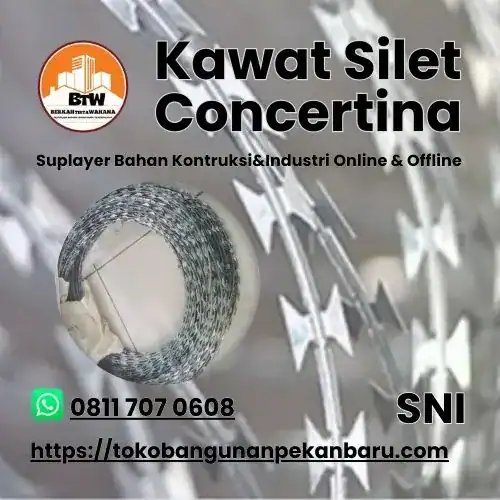 PT. Berkah Tirta Wahana / Toko Bangunan Murah Pekanbaru / Grosir Kawat Silet Concertina Pekanbaru / Agen Kawat Duri Pekanbaru / Jual Kawat Murah Pekanbaru / Supplier Kawat Silet Murah Pekanbaru / Distributor Kawat Silet-Razor Wire Pekanbaru / Jenis Kawat Duri Silet BTO-22 / Harga Kawat Silet Galvanis / Toko Kawat Pekanbaru