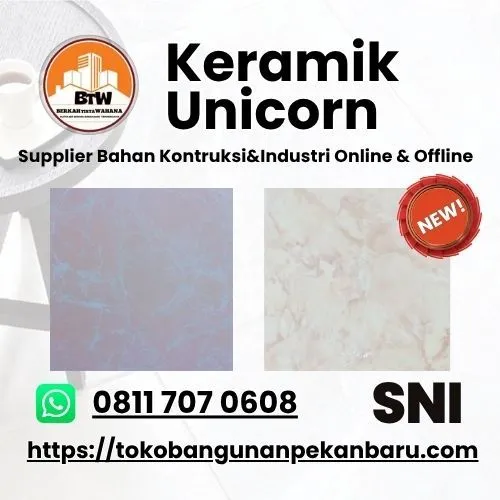 PT. Berkah Tirta Wahana / Toko Bangunan Murah Pekanbaru / Agen Keramik Pekanbaru / Keramik Unicorn 40x40cm / Motif Keramik Unicorn / Harga Keramik Unicorn Terbaru / Keramik Lantai Unicorn / Toko Keramik Murah Pekanbaru