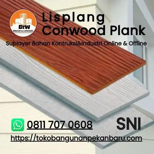 PT. Berkah Tirta Wahana / Toko Bangunan Murah Pekanbaru / Grosir Lisplang Conwood Plank Termurah Pekanbaru / Papan Lisplang Pekanbaru / Pelapis Dinding Eksterior - Interior / Conwood Decorative Panel ECP / Papan Semen Murah Pekanbaru / Agen Lisplang Conwood Pekanbaru / Lisplang Murah Pekanbaru / Panel Dinding Conwood Peanbaru