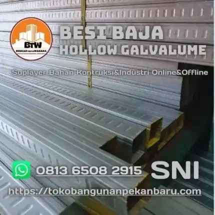 PT. Berkah Tirta Wahana - Toko Bangunan Murah Pekanbaru - Supplier Hollow Galvalume Murah Pekanbaru - Grosir Baja Ringan Murah Pekanbaru - Distributor Hollow Plafon & Gypsum Pekanbaru - Harga Jual Baja Ringan Hollow-Galvalume Pekanbaru - Jual Baja Ringan Pekanbaru - Supplier Besi Hollow Galvalum Terbaik Pekanbaru - Jual Grosir Hollow-Galvalum 20 x 40 Pekanbaru - Agen Hollow Plafon Pekanbaru