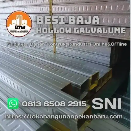 PT. Berkah Tirta Wahana - Toko Bangunan Murah Pekanbaru - Supplier Hollow Galvalume Murah Pekanbaru - Grosir Baja Ringan Murah Pekanbaru - Distributor Hollow Plafon & Gypsum Pekanbaru - Harga Jual Baja Ringan Hollow-Galvalume Pekanbaru - Jual Baja Ringan Pekanbaru - Supplier Besi Hollow Galvalum Terbaik Pekanbaru - Jual Grosir Hollow-Galvalum 20 x 40 Pekanbaru - Agen Hollow Plafon Pekanbaru