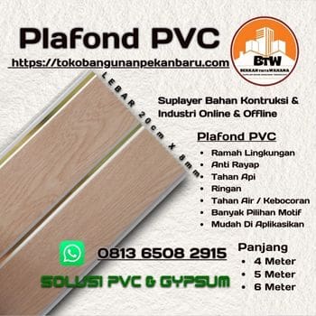Jual Plafond PVC Pekanbaru - Supplier Plafond PVC Murah - Distributor Plafond Pekanbaru - Agen Plafond Murah Pekanbaru
