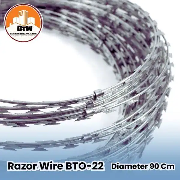 Razor Wire BTO 22 Toko Bangunan Bintang Anugrah Pekanbaru PT Berkah Tirta Wahana Toko Bangunan Murah Pekanbaru Supplier Kawat Duri Silet Razor Pekanbaru Agen Kawat Pekanbaru Jual Kawat Duri Murah Pekanbaru Grosir Kawat Silet Murah Pekanbaru Distributor Razor Wire Kawat Silet Pekanbaru Harga Jual Kawat Silet Terbaik Pekanbaru Razor Wire BTO 22