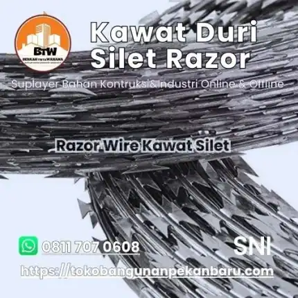 PT. Berkah Tirta Wahana / Toko Bangunan Murah Pekanbaru / Supplier Kawat Duri Silet Razor Pekanbaru / Agen Kawat Pekanbaru / Jual Kawat Duri Murah Pekanbaru / Grosir Kawat Silet Murah Pekanbaru / Distributor Razor Wire Kawat Silet Pekanbaru / Harga Jual Kawat Silet Terbaik Pekanbaru / Razor Wire BTO-22