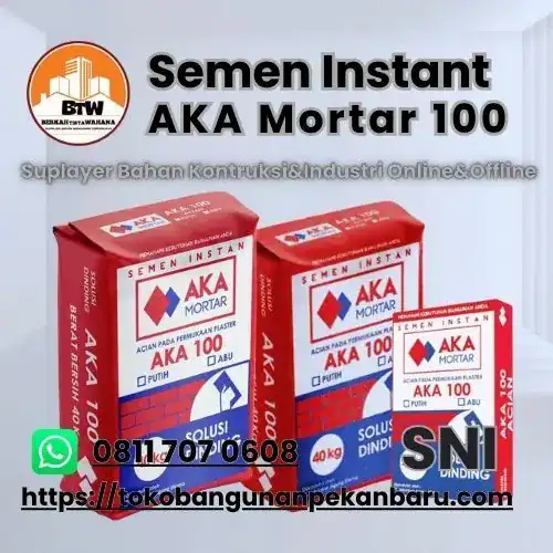 PT. Berkah Tirta Wahana - Toko Bangunan Murah Pekanbaru - Grosir AKA Mortar 100 Murah Pekanbaru - Jual Semen Mortar Murah Pekanbaru - Supplier Semen Permukaan Plaster Dinding Pekanbaru - Distributor Semen Instant Mortar Aka Pekanbaru - Agen Semen Pekanbaru - Agen Semen Putih AKA Mortar Pekanbaru