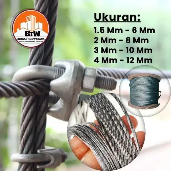 PT. Berkah Tirta Wahana / Toko Bangunan Murah Pekanbaru / Grosir Kawat Sling Baja Pekanbaru / Jual Kawat Seling Murah Pekanbaru / Distributor Wire Rope Tali Sling Pekanbaru /Harga Kawat Seling Lapis Plastik Pekanbaru / Agen Kawat Pekanbaru / Supplier Wire-Rope Kawat Sling Baja Pekanbaru /Toko Kawat Pekanbaru