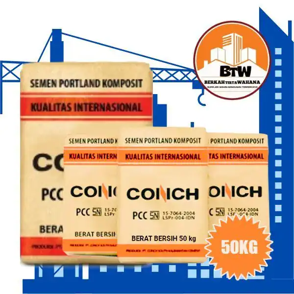 PT. Berkah Tirta Wahana - Toko Bangunan Murah Pekanbaru - Jual Semen Conch Murah Pekanbaru - Supplier Conch Semen PCC 50Kg - Harga Jual Semen Conch Terbaik Pekanbaru - Grosir Semen Murah Pekanbaru - Distributor Semen Hitam Conch Pekanbaru - Agen Semen Portland Pekanbaru
