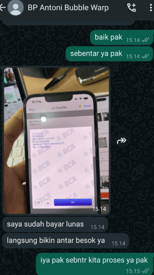 Testimoni Pembelian Bubble Wrap Toko Bangunan Bintang Anugrah Pekanbaru Testimoni Pembelian Bubble Wrap
